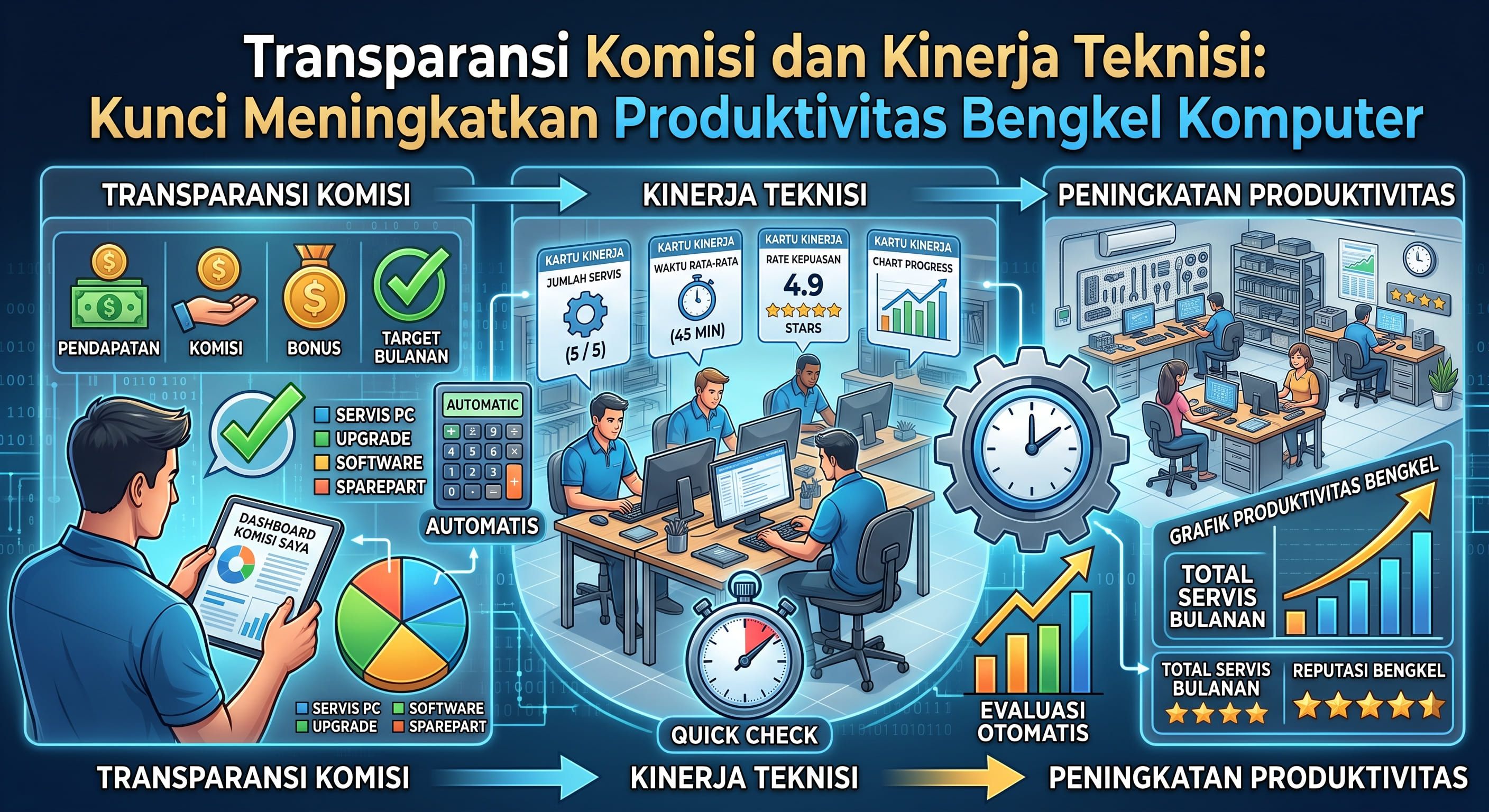 Transparansi Komisi dan Kinerja Teknisi: Kunci Meningkatkan Produktivitas Bengkel Komputer