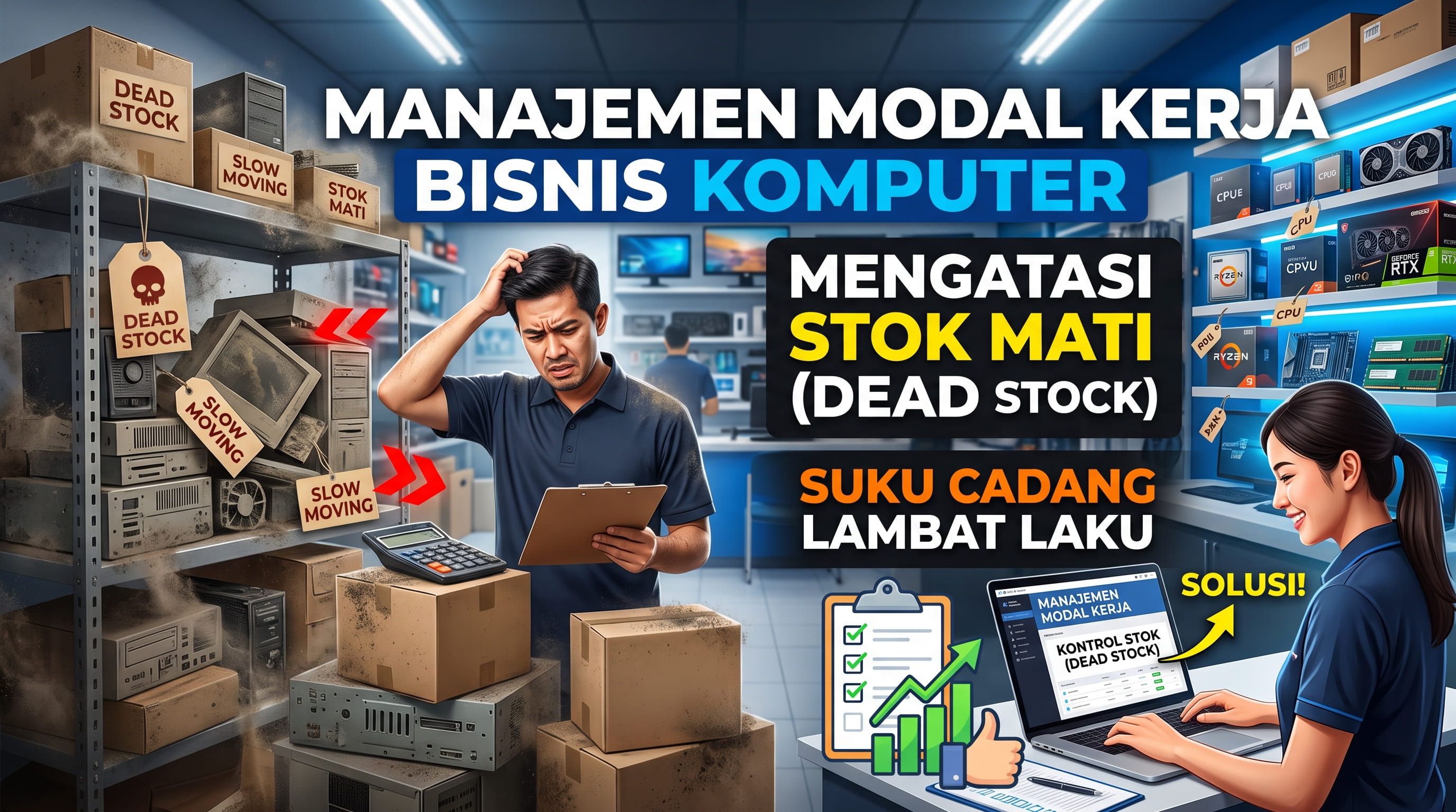 Manajemen Modal Kerja Toko Komputer: Mengatasi Stok Mati (Dead Stock) Suku Cadang Lambat Laku