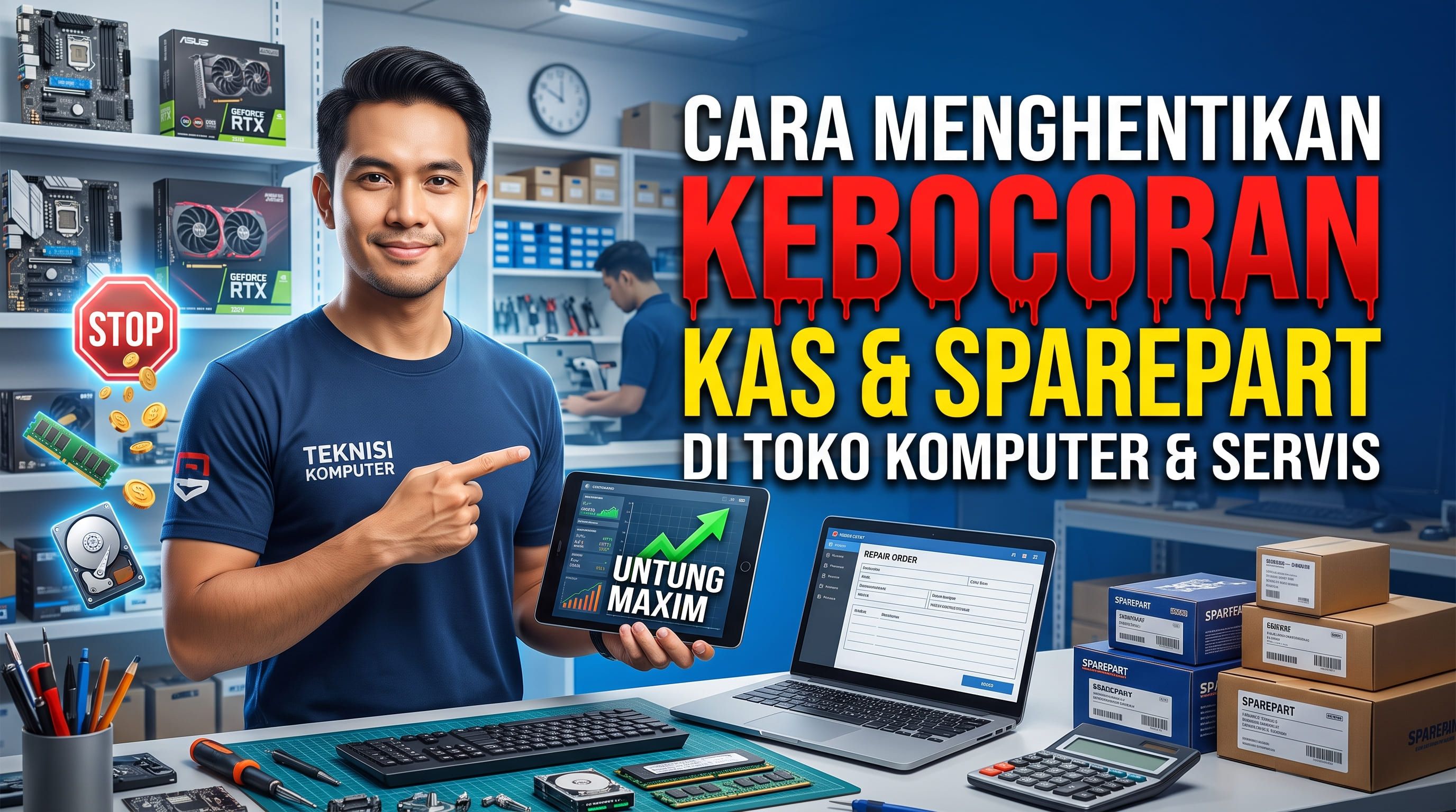 Cara Menghentikan Kebocoran Kas dan Sparepart di Toko Komputer & Servis