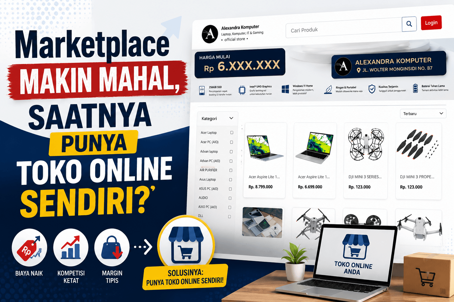 Marketplace Makin Mahal, Saatnya Punya Toko Online Sendiri?